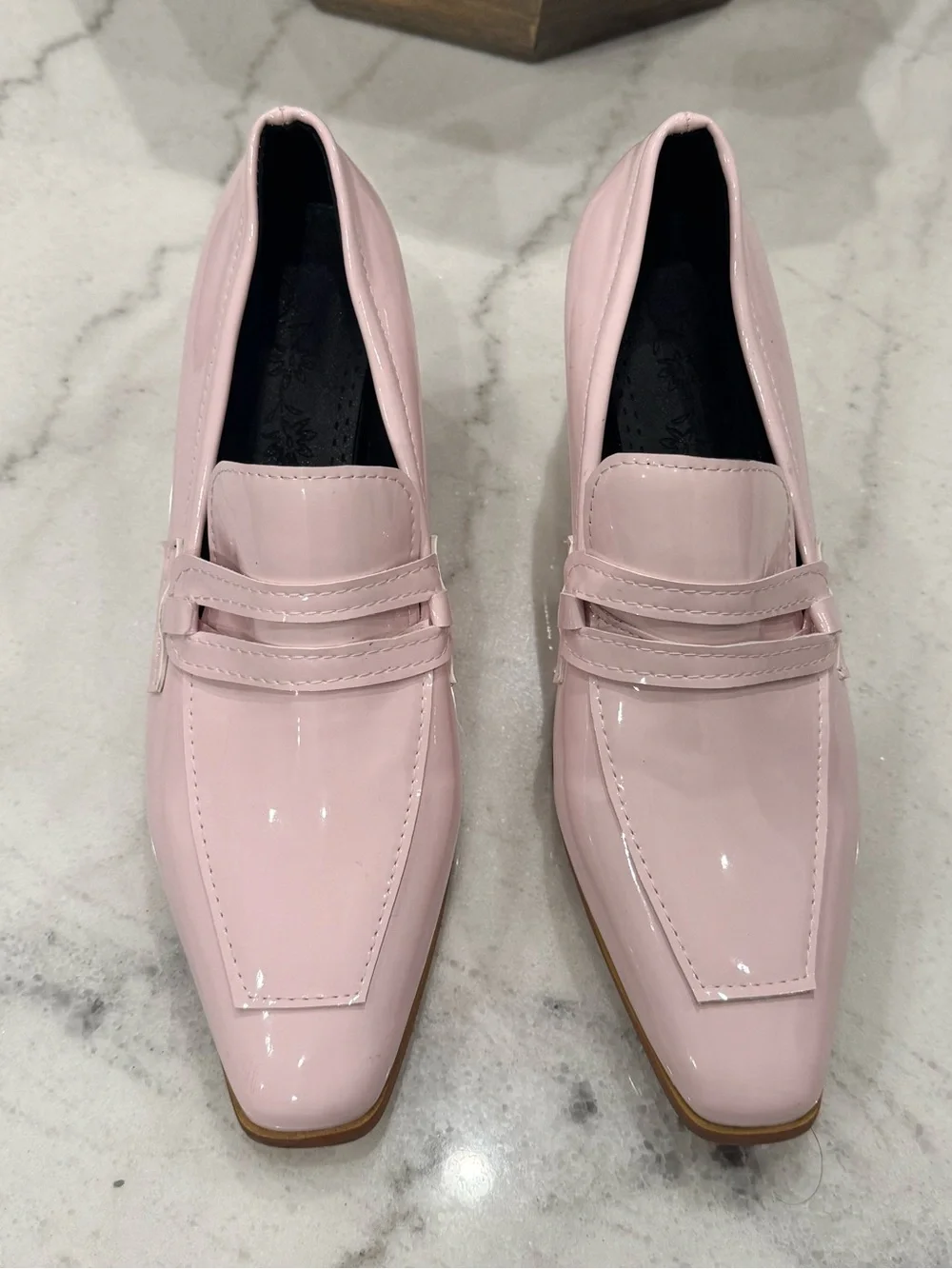 Women’s Patent Pink Loafer Slip-On Shoes Size 41
